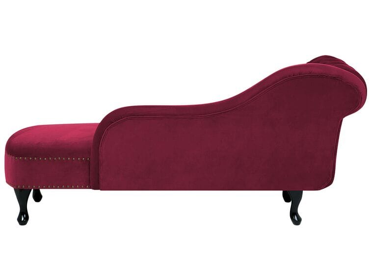 Chaise longue - Bordeauxrood - Linkszijdig - Fluweel - Afbeelding 2