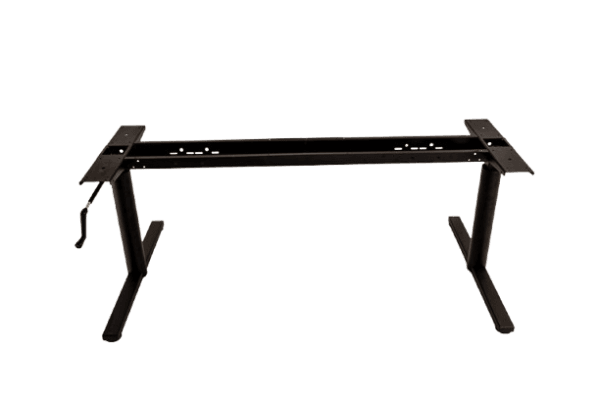 Nieuwe Gispen TM verstelbare bureau met slinger - 160 x 80 cm - Zwart onderstel - Noten blad - Nieuw - Afbeelding 2