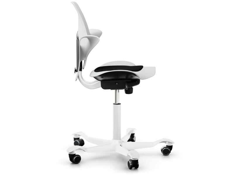 HAG Capisco Puls 8010 - NPR 1813 - Zadelstoel - Witte frame met blauwe stof - Zo goed als nieuw - Afbeelding 2