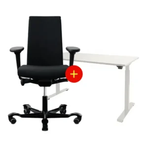 Complete thuiswerkplek - Schaffenburg Dextro zit sta bureau + HAG Creed 6005 bureaustoel - Nieuw