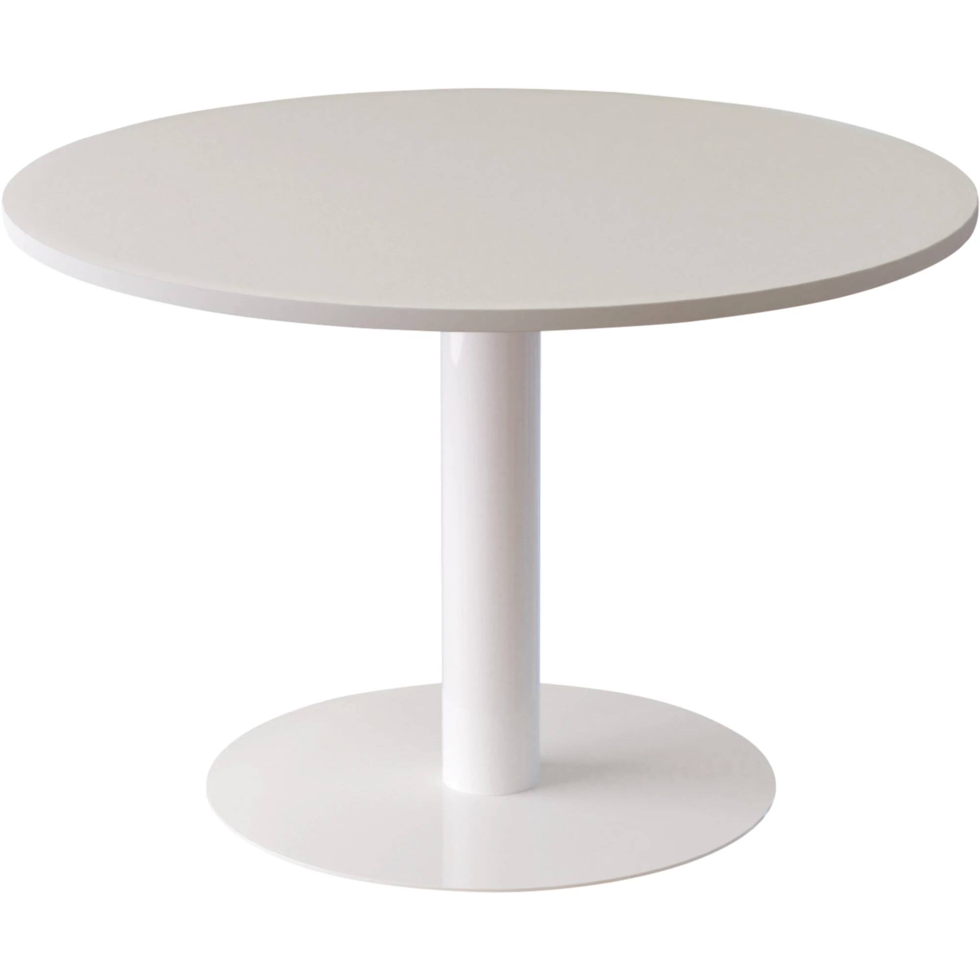 Ronde vergadertafel - Stalen frame - 80 cm - Wit - Refurbished