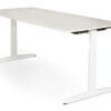 landscapexl Royal Ahrend Balance workstation in white with grey maple worktop without electronics front right view