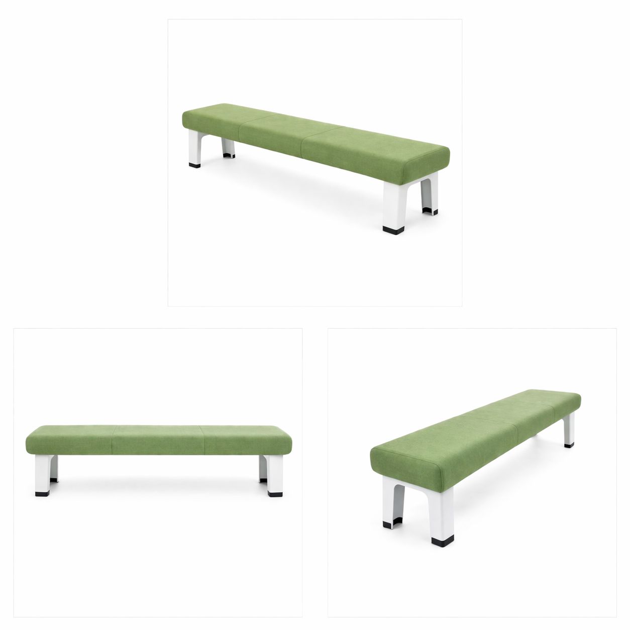 Steelcase bank - 140 x 35 x 43 cm - Groen - Gebruikt - Afbeelding 2