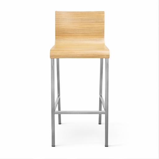 Pedrali Kuadra Barkruk - Hout - Chrome onderstel - Gebruikt